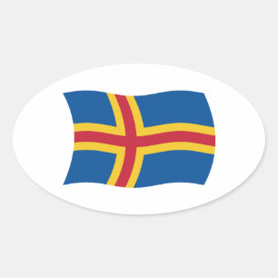 Aaland-Flaggen-Aufkleber Ovaler Aufkleber