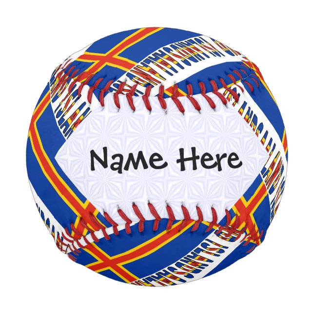 Aaland Islands Ålander Flag Personalisiert gefiebe Baseball (Vorderseite)