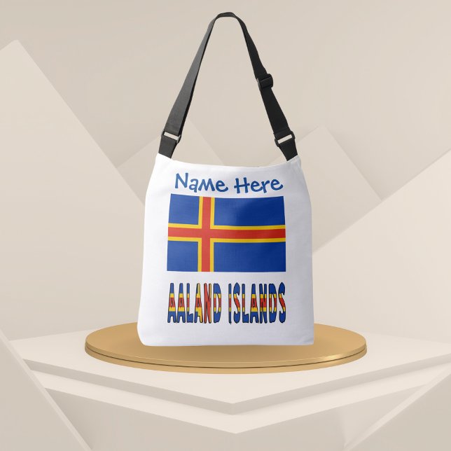 Aaland Islands Ålander Flaggen Blaue Personalisier Tragetaschen Mit Langen Trägern (Von Creator hochgeladen)