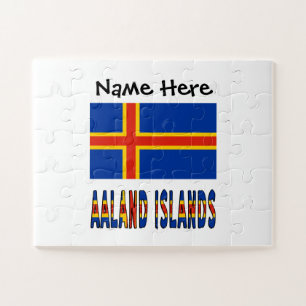 Aaland Islands and Ålander Flag Personalisiert
