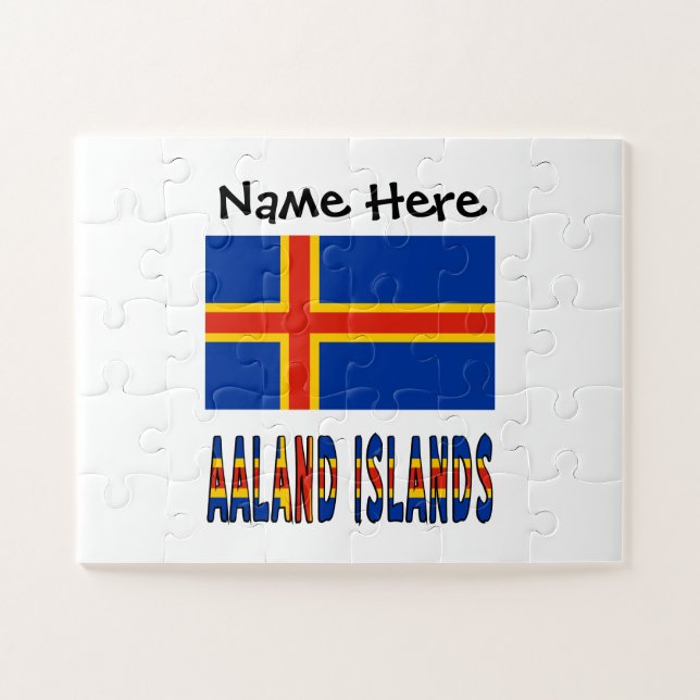 Aaland Islands and Ålander Flag Personalisiert (Horizontal)