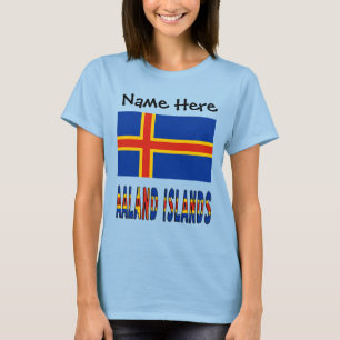 Aaland Islands and Ålander Flag Personalisierte Fr T-Shirt
