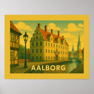 Aalborg Dänemark Stadtansicht Poster