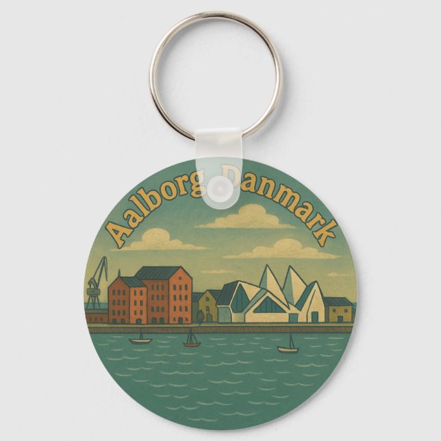 Aalborg Denmark Cityscape Schlüsselanhänger (Vorderseite)