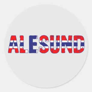 Aalesund Norwegen Runder Aufkleber