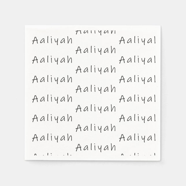 Aaliyah Name Serviette (Vorderseite)