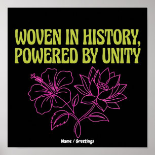 AAPI-Erbe-Monat Gewebte Einheit Florale Geschichts Poster