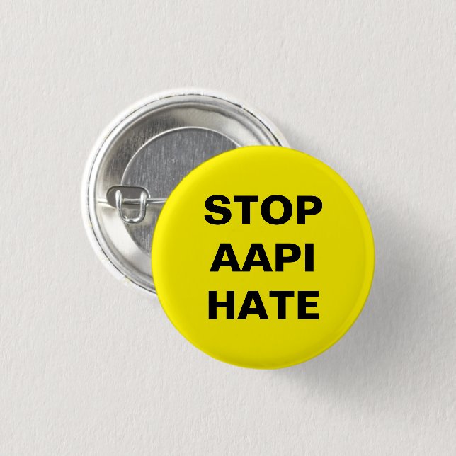 AAPI Hass beenden, schwarz-gelbes Button Button (Vorne & Hinten)