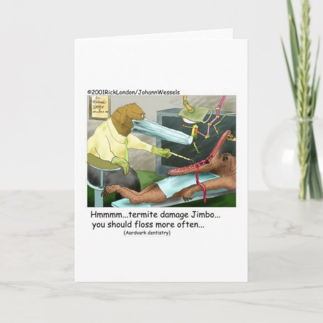 Aardvark Dentistry Funny Gifts & Sammlerstücke Karte (Vorderseite)