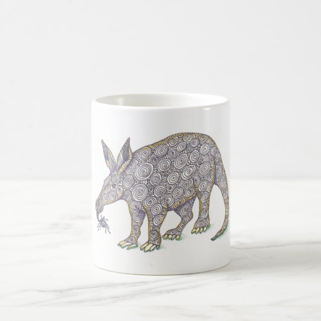 Aardvark und Ameisenschreiber zeichnend Winkelkuns Kaffeetasse (Mittel)
