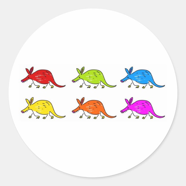Aardvarks Runder Aufkleber (Vorderseite)