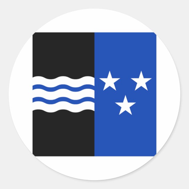 Aargau-Flagge Runder Aufkleber (Vorderseite)