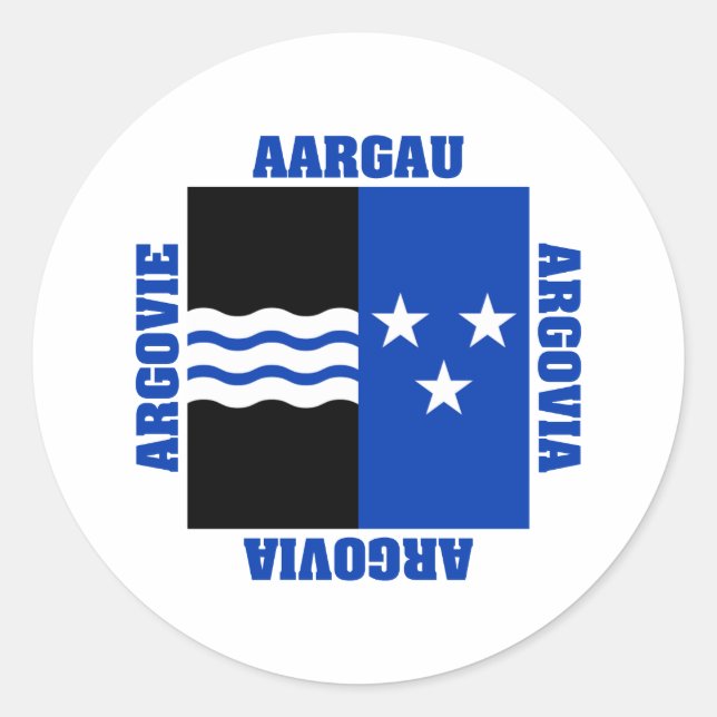 Aargau Schweiz Flaggenstaat Kanton Runder Aufkleber (Vorderseite)