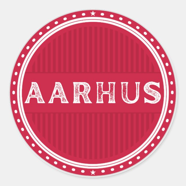 Aarhus City Pride Emblem – Danish Identity Runder Aufkleber (Vorderseite)