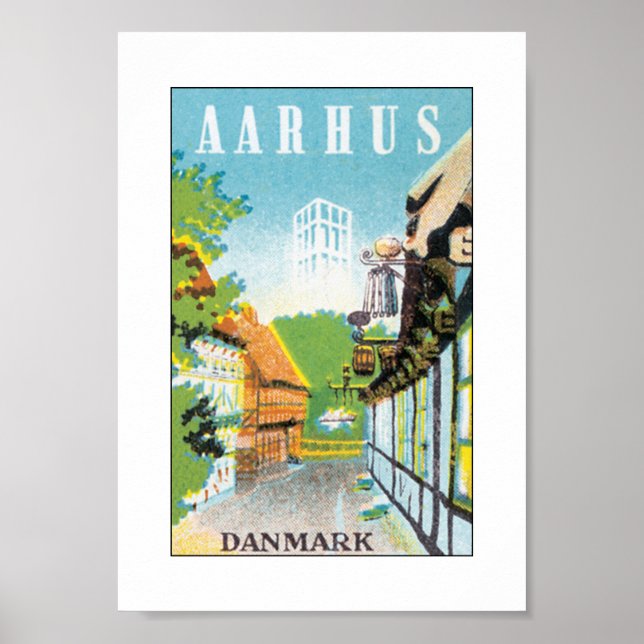 Aarhus Danmark (weiß) Poster (Vorne)