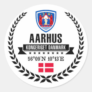 Aarhus Runder Aufkleber
