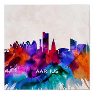 Aarhus Skyline Poster