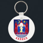 Aarhus-Wappen - DÄNEMARK Schlüsselanhänger<br><div class="desc">Wappen der Gemeinde Aarhus,  in Dänemark.</div>