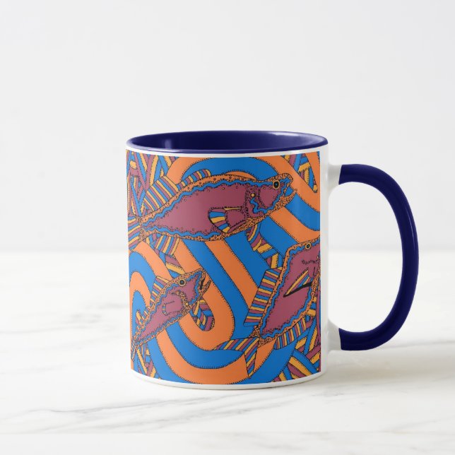 Aarli - Schule der Fisch-Winter-Jahreszeit Tasse (Rechts)
