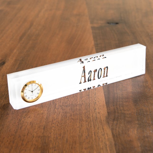 Aaron Boys Name Logo, Namensplakette (Seite)