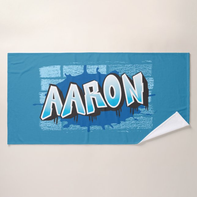 Aaron Ihr Name Graffiti Bath Beach Handtuch Badehandtuch (Badehandtuch)