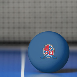Aaron Letter A Adler Wappen Red Blue Tischtennisball