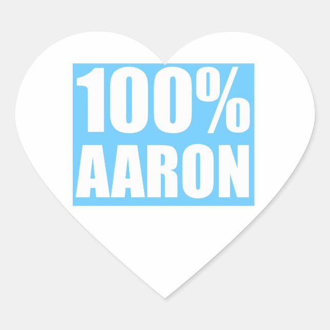 Aaron Name Herz-Aufkleber (Vorderseite)