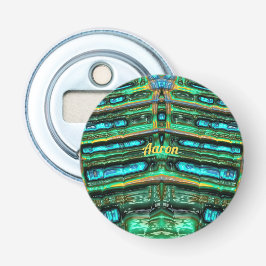 AARON ~ Shades of Green Aqua Blue and Yellow 3D~ Flaschenöffner