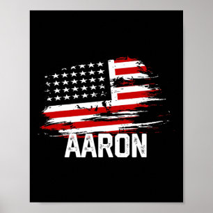 Aaron Usa Flag Personalisiert 4. Juli Aaron Poster
