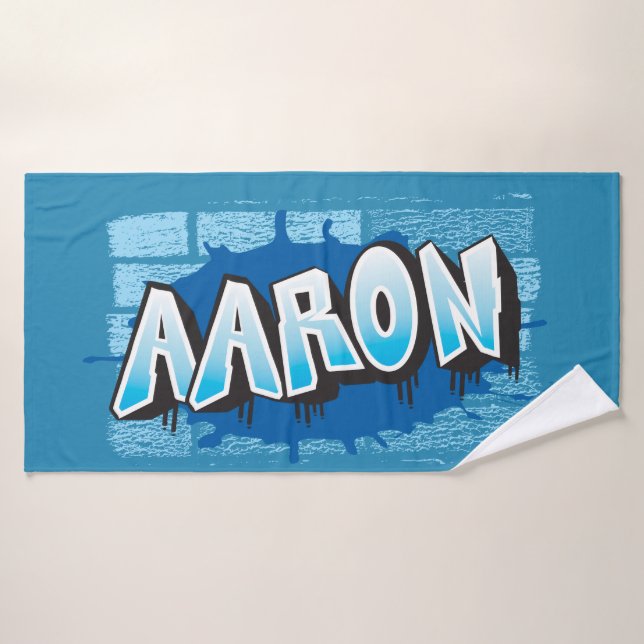 Aaron Votre Nom Graffiti Bath Beach Towne (Serviette de bain)