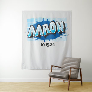 Aaron Your Graffiti Name Backdrop Foto-Op Wandteppich