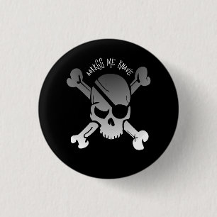 aarrgg mich Schurke schwarz weiß Pirat Totenkopf i Button