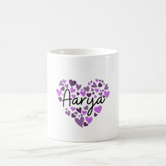 Aarya, lila Herzen Kaffeetasse