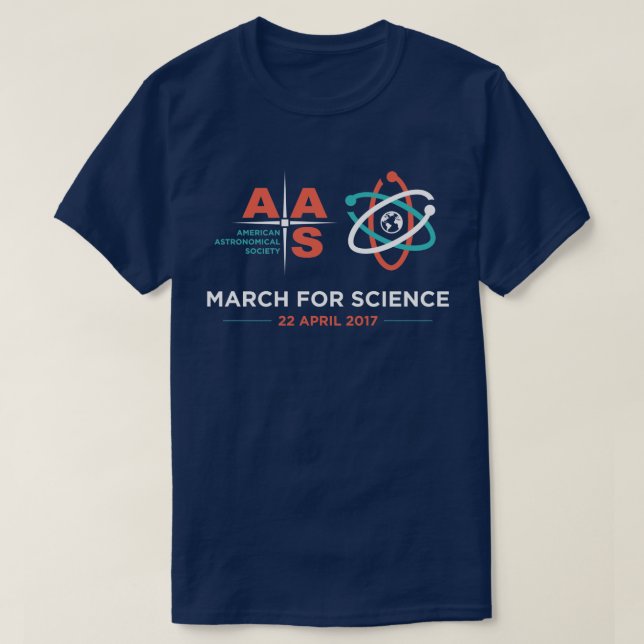 Aas + März für Wissenschaft; Marine-Blau T-Shirt (Design vorne)