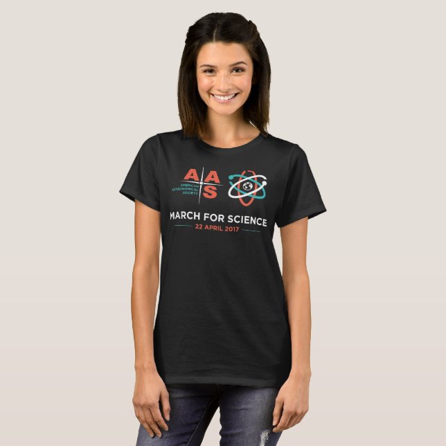 Aas + März für Wissenschaft; Schwarzes T-Shirt (Vorne ganz)