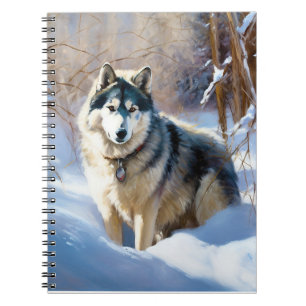 Aaskan Malamute Let It Snow Weihnachten Notizblock