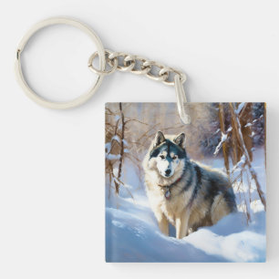 Aaskan Malamute Qu'il neige Noël