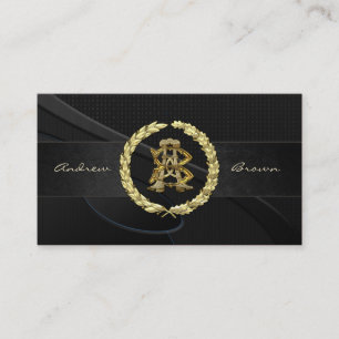 AB & BA Monogramm [Gold+Stoff] Visitenkarte