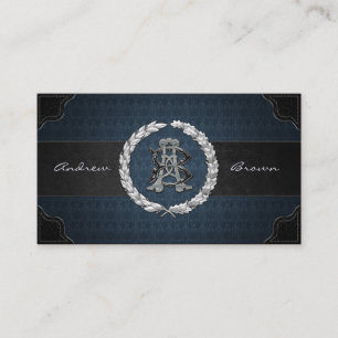 AB & BA Silber-Monogramm Visitenkarte