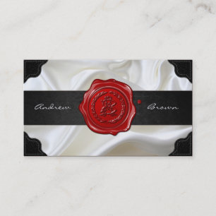 AB & BA Wax Siegel Monogram [Weiße Seide+Schwarz] Visitenkarte