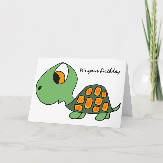 AB carte d'anniversaire drôle de tortue (Devant)