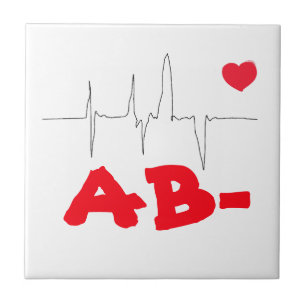 AB- Funky Blood Type Heart Rate Medical Fliese
