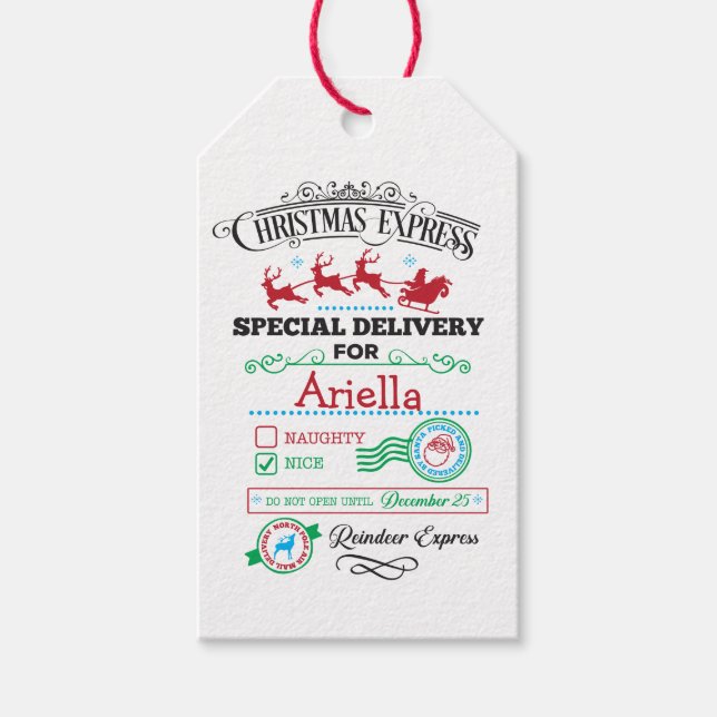 Ab Santa Gift Tag Geschenkanhänger (Vorderseite)