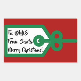 Ab Santa Gift Tag Rechteckiger Aufkleber