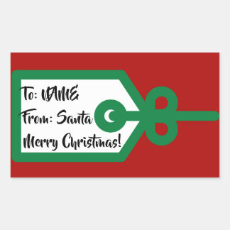 Ab Santa Gift Tag Rechteckiger Aufkleber