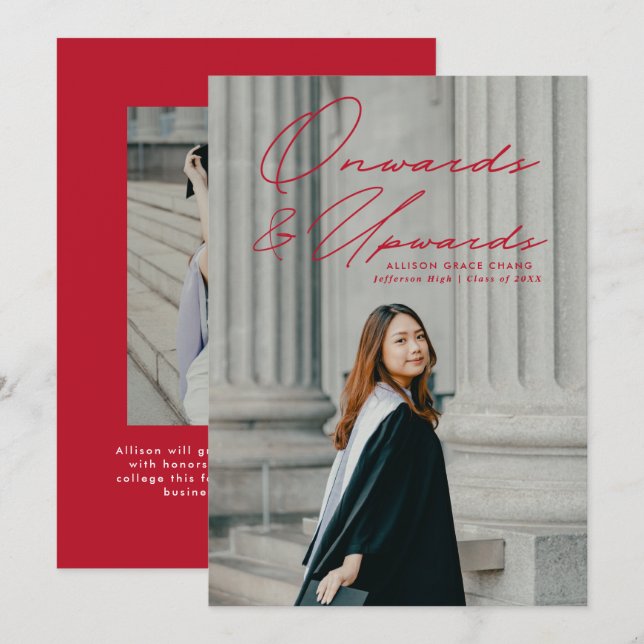 Ab und ab 2 Foto Abschluss Ankündigung (Vorne/Hinten)