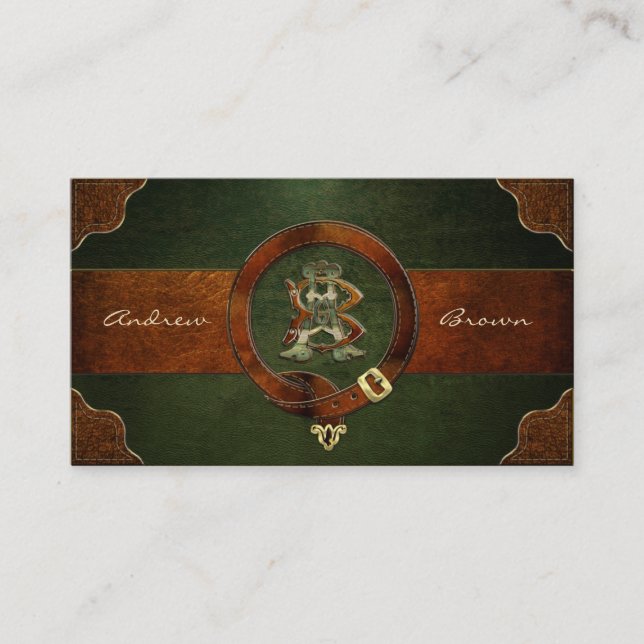 AB und BA Leather Monogram Visitenkarte (Vorderseite)