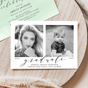 Ab und zu Mint Green Foto Graduation Party Einladung