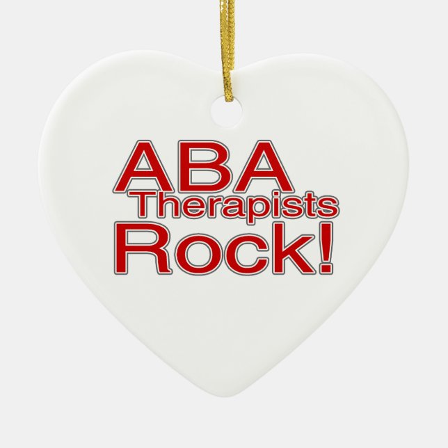 ABA-Therapeut-Felsen-Autismus-Verzierung Keramik Ornament (Vorne)