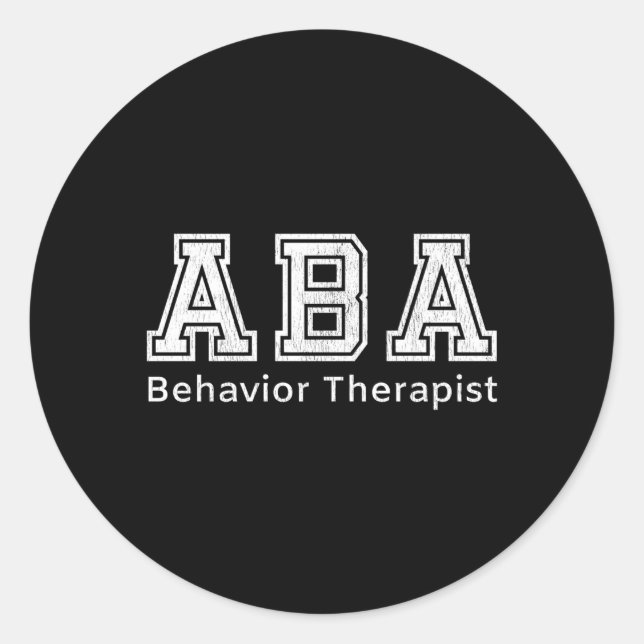 Aba Therapist Verhaltenstherapie Autismus Lehrer Runder Aufkleber (Vorderseite)